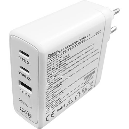 Thumbnail - Dehner Elektronik SYS 1101-Type C 100 W2E Euro USB Ladegerät 80 W 1x USB-A, 2x USB-C® USB PD 3.0, Quick Charge 3.0 Weiß ...