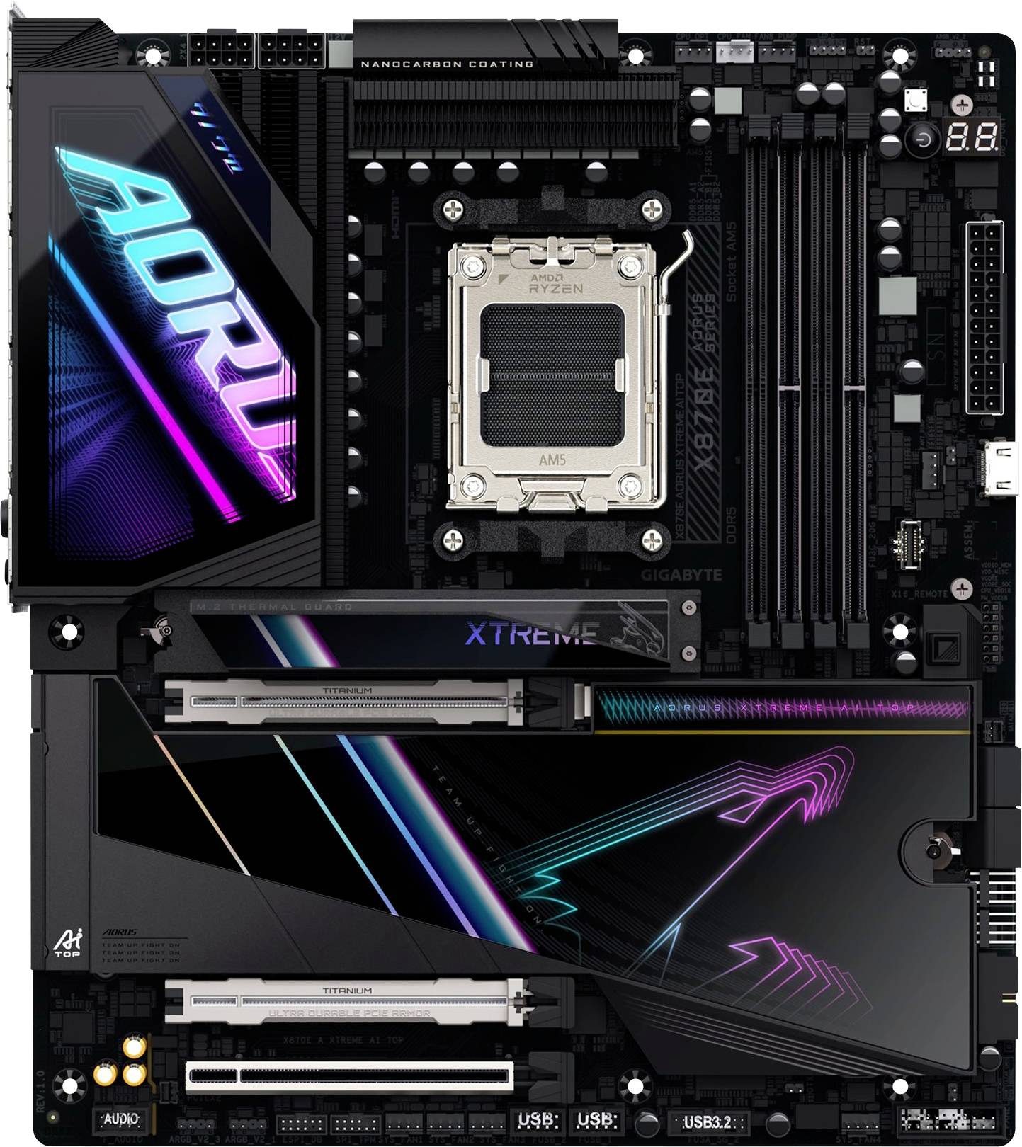 Gigabyte X870E A XTREME AI TOP Mainboard Sockel (PC) AMD® AM5 Formfaktor (Details) ATX Mainboard-Chipsatz AMD® X870E-0