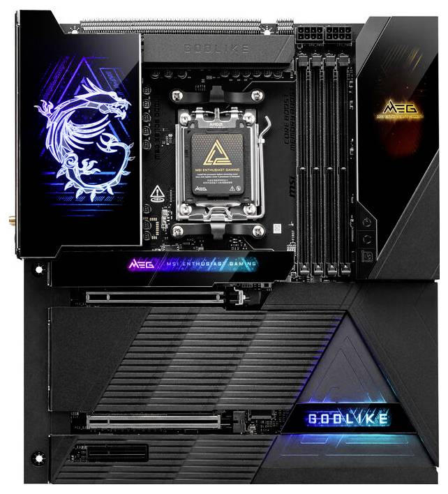 MSI MPG X870E GODLIKE Mainboard Sockel (PC) AMD® AM5 Formfaktor (Details) E-ATX Mainboard-Chipsatz AMD® X870E-0