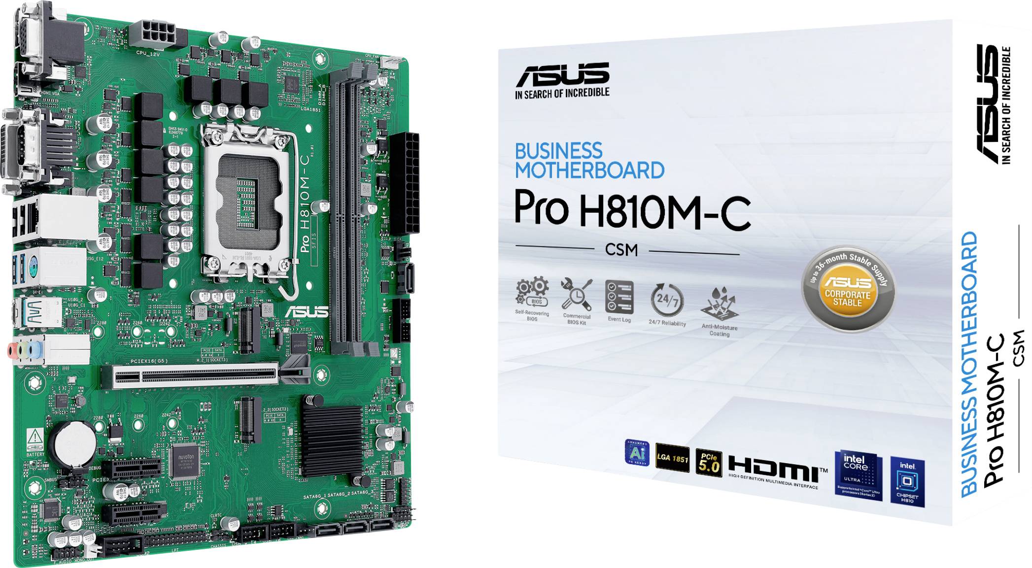 Thumbnail - Asus PRO H810M-C-CSM Mainboard Sockel (PC) Intel® LGA 1851