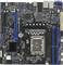 Eine Computermotherboard mit einem LGA-1155-CPU-Sockel, mehreren RAM-Steckplätzen, PCI-Steckplätzen und verschiedenen Anschlüssen für Peripheriegeräte.