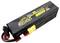 Schwarze RC-Auto-Batterie mit der Aufschrift 'Bashing', 6800 mAh, 120C. Gelb-schwarzer Anschluss und rotes Kabel sichtbar.
