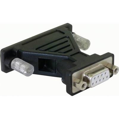 'Schwarzer VGA-zu-DVI-Adapter mit Stiftanschlüssen und Schraubverschlüssen.'