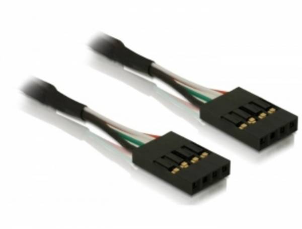 Delock USB-Kabel USB 2.0 Pfostenstecker 4pol., Pfostenstecker 4pol. 0.40 m Schwarz mit Pfostenstecker 82426