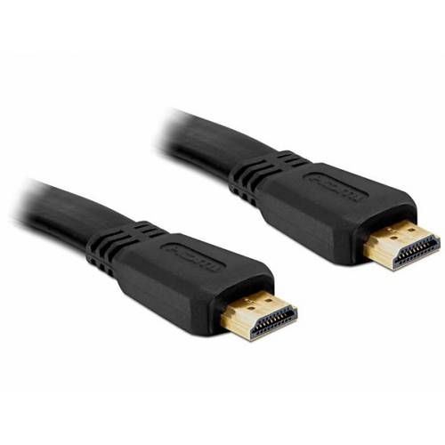 Thumbnail - Delock HDMI Anschlusskabel HDMI-A Stecker 5 m Schwarz 82672 flach HDMI-Kabel