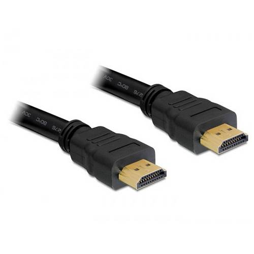 Thumbnail - Delock HDMI Anschlusskabel HDMI-A Stecker 10 m Schwarz 82709 Rund, 4K UHD, vergoldete Steckkontakte, verdrillt HDMI-Kabe...