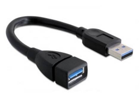 Delock USB-Kabel  USB 3.0 USB-A Stecker, USB-A Buchse 0.15 m Schwarz  82776