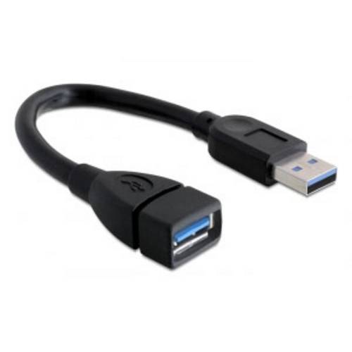 Thumbnail - Delock USB-Kabel USB 3.0 USB-A Stecker, USB-A Buchse 0.15 m Schwarz 82776