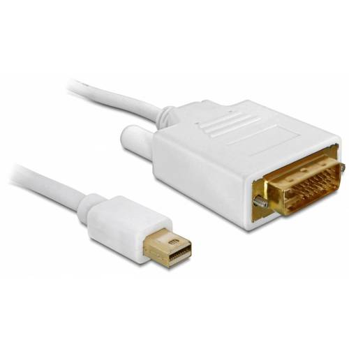 Delock Anschlusskabel Mini DisplayPort Stecker, DVI-D 24+1pol. Stecker 2 m Weiß 82918 vergoldete Steckkontakte DisplayPo...