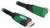 Ein HDMI-Kabel mit grün-schwarzer Ummantelung und Steckern. Es ist robust gestaltet und dient zur Übertragung von Audio- und Videosignalen.