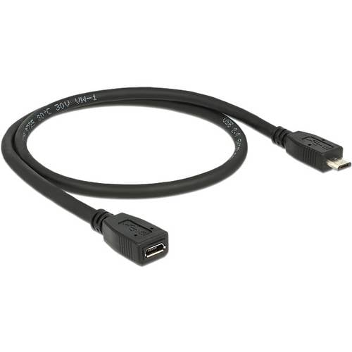 Thumbnail - Delock USB-Kabel USB 2.0 USB-Micro-B Stecker, USB-Micro-B Buchse 0.50 m Schwarz 83567