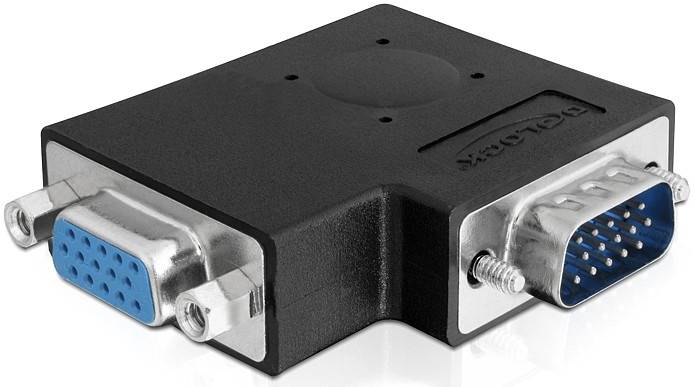 Delock 65345 VGA Adapter [1x D-SUB-Stecker 15pol. - 1x D-SUB-Buchse 15pol.] Schwarz