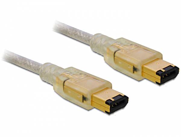 Delock FireWire Anschlusskabel [1x Firewire (400) Stecker 6pol. - 1x Firewire (400) Stecker 6pol.] 1 m Grau 82573
