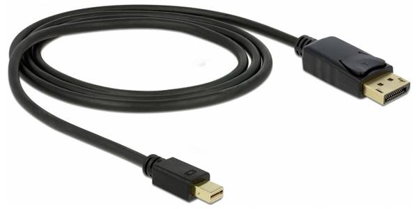 Delock Mini-DisplayPort / DisplayPort Anschlusskabel Mini DisplayPort Stecker, DisplayPort Stecker 1 m Schwarz 82698 dreifach geschirmt, vergoldete Steckkontakte DisplayPort-Kabel