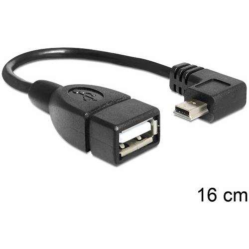 Delock USB-Kabel USB-Mini-B Stecker, USB-A Buchse 0.16 m Schwarz 83245