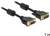 'DVI-D-Kabel, schwarz, 1 Meter lang, zwei Stecker mit goldenen Kontakten. Verwendet zum Verbinden von Videogeräten mit Displays.'