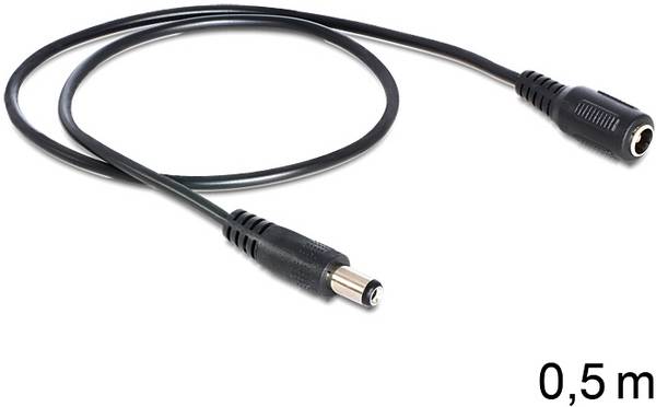 Delock Spannungsversorgungs-Verlängerungskabel - Gleichstromstecker 5,5 x 2,1 mm