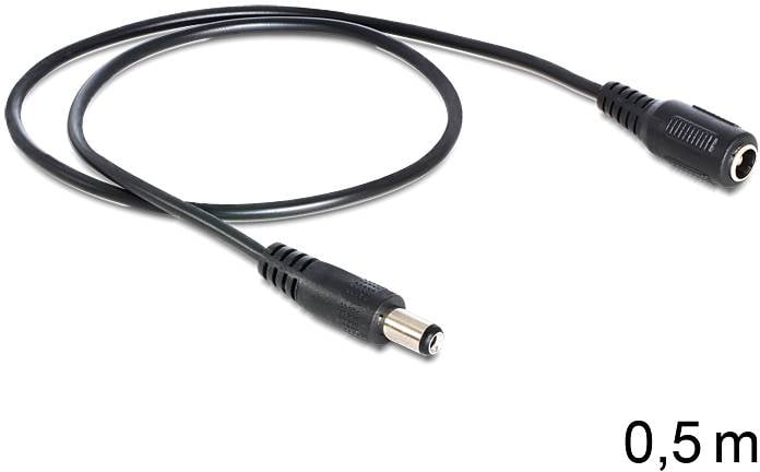 Delock Strom Anschlusskabel 50 cm Schwarz