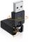 Ein USB-Stick mit drehbarem Gelenk zeigt eine 360-Grad- und eine 180-Grad-Drehung an, die Flexibilität bei der Nutzung bietet.