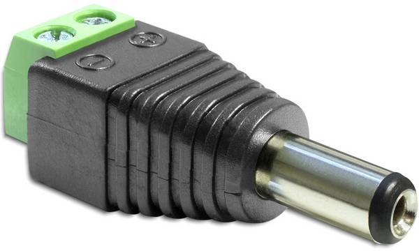 Delock 65487 DC (Strom) Adapter [1x DC-Stecker 5.5 mm - 1x 2-polig] Schwarz, Grün  0.005 m