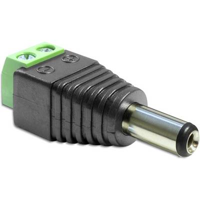 Ein schwarzer und grüner DC-Steckeradapter, der zum Anschließen von Geräten an eine Stromquelle verwendet wird.