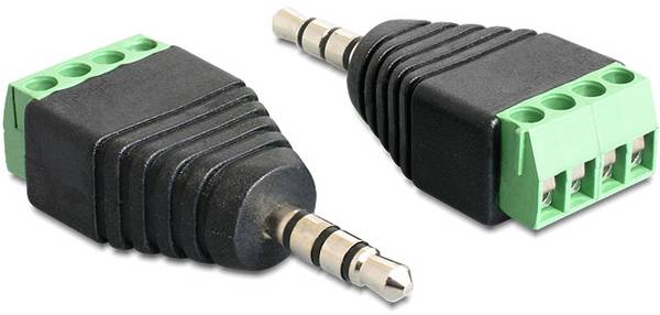 Delock 65453 Klinke Adapter [1x Klinkenstecker 3.5 mm - 1x Buchse] Schwarz, Grün  0 mm
