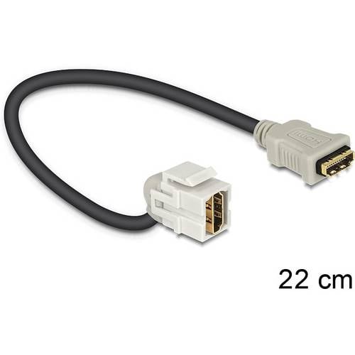 Thumbnail - Delock HDMI Anschlusskabel HDMI-A Buchse 0.3 m Weiß, Schwarz 86326 vergoldete Steckkontakte HDMI-Kabel