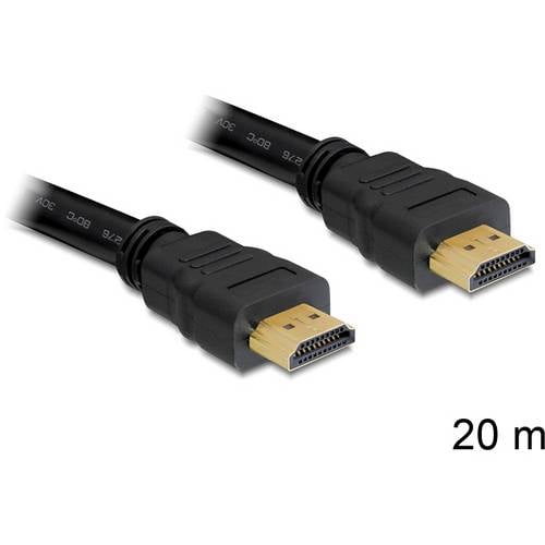 Thumbnail - Delock HDMI Anschlusskabel HDMI-A Stecker 20 m Schwarz 83452 vergoldete Steckkontakte, verdrillt, doppelt geschirmt HDMI...