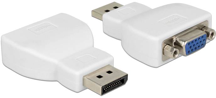 Delock 65568 DisplayPort / VGA Adapter [1x DisplayPort Stecker - 1x D-SUB-Stecker 15pol.] Weiß