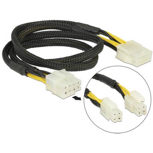 Delock Strom Anschlusskabel 0.44 m Schwarz, Gelb