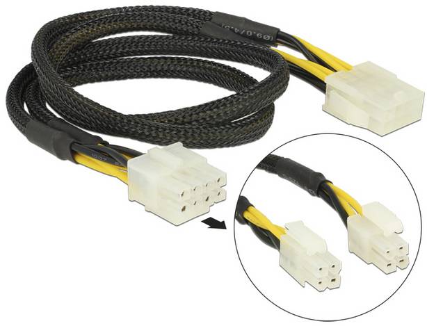 Delock Strom Anschlusskabel 44 cm Schwarz, Gelb-1