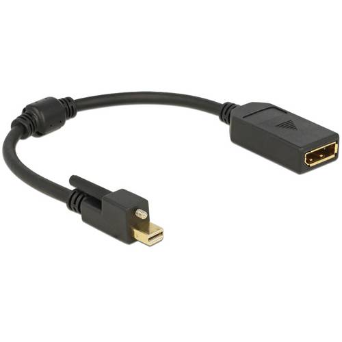 Thumbnail - Delock DisplayPort Anschlusskabel Mini DisplayPort Stecker, DisplayPort Buchse 0.25 m Schwarz 62638 vergoldete Steckkont...