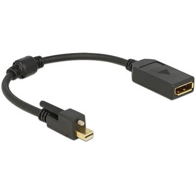 'Schwarzes Mini DisplayPort-zu-HDMI-Kabel, 20 cm, mit vergoldeten Anschlüssen. Zum Anschluss eines Computers an einen HDMI-Monitor.'