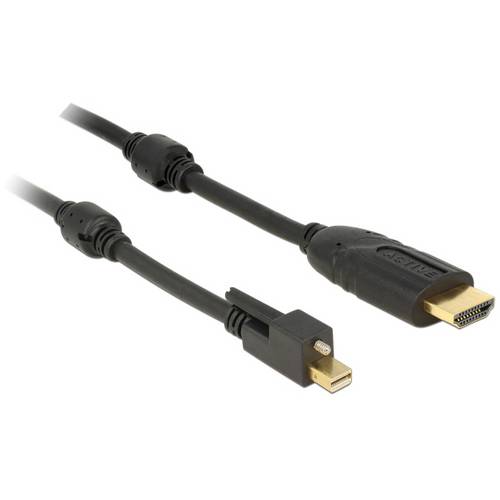 Thumbnail - Delock HDMI / Mini-DisplayPort Anschlusskabel Mini DisplayPort Stecker, HDMI-A Stecker 5 m Schwarz 83732 vergoldete Stec...