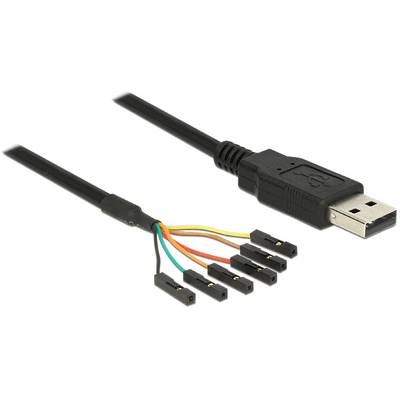 USB-Stecker mit sechs bunten Anschlussdrähten.