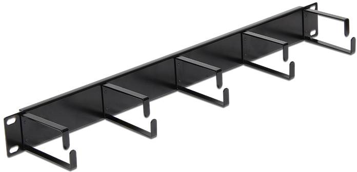 Thumbnail - Delock 42496 19 Zoll Netzwerkschrank-Kabelführung 1 HE Tiefschwarz (RAL 9005)