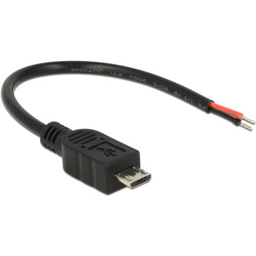 Thumbnail - Delock USB-Kabel USB 2.0 USB-Micro-B Stecker, offene Kabelenden 0.10 m Schwarz 82697