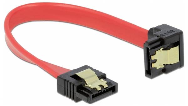 Delock Festplatten Anschlusskabel [1x SATA-Stecker 7pol. - 1x SATA-Stecker 7pol.] 10 cm Rot, Schwarz