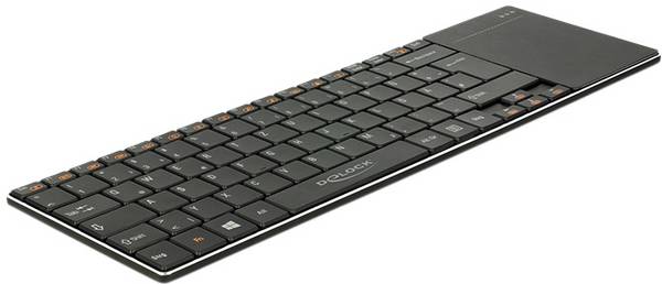 Delock 12454 Funk, Kabellos Tastatur Deutsch, QWERTZ Schwarz