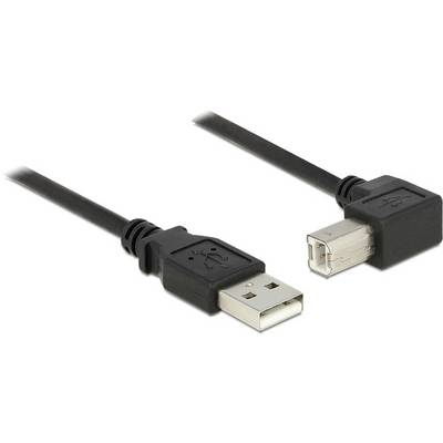 Schwarzes USB-Kabel mit einem Standard-USB-Stecker und einem quadratischen Druckeranschluss. Ideal zum Verbinden von Computer und Drucker.