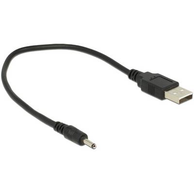 USB-Kabel mit einem USB-A-Anschluss und einem runden DC-Stecker. Geeignet zum Verbinden von Geräten mit DC-Eingang zu USB-Ausgängen.