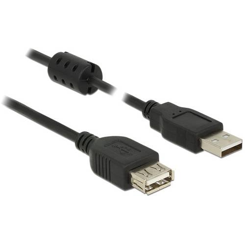 Delock USB-Kabel USB 2.0 USB-A Stecker, USB-A Buchse 2.00 m Schwarz 84885