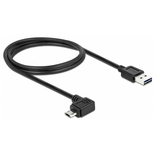 Delock USB-Kabel USB 2.0 USB-A Stecker, USB-Micro-B Stecker 1.00 m Schwarz vergoldete Steckkontakte 83846