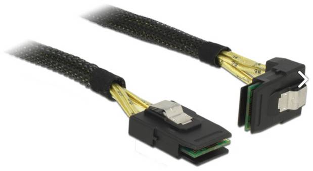 Delock Festplatten Anschlusskabel [1x Mini SAS-Stecker (SFF-8087) - 1x Mini SAS-Stecker (SFF-8087)] 1 m Schwarz