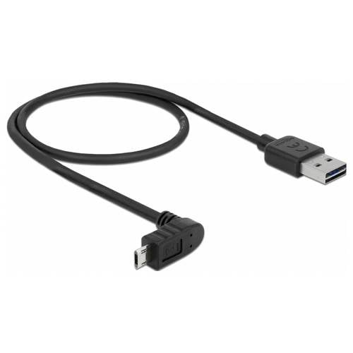 Delock USB-Kabel USB 2.0 USB-A Stecker, USB-Micro-B Stecker 0.50 m Schwarz vergoldete Steckkontakte 83849