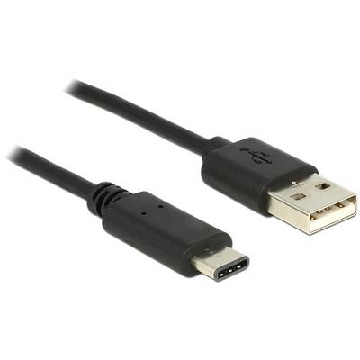 Ein USB-Kabel mit zwei Steckertypen: ein USB-A-Stecker und ein USB-C-Stecker. Hautpsächlich verwendet zum Laden und Datentransfer.