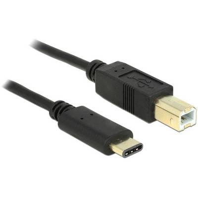 Ein USB Typ-C zu USB Typ-B Kabel zur Verbindung von Geräten, wie Drucker oder Scanner, mit moderneren Computern.