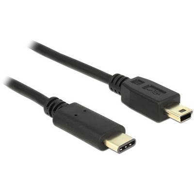 Zwei Kabelstecker: links ein USB-C-Stecker, rechts ein Mini-USB-Stecker. Beide sind schwarz und haben unterschiedliche Formen.
