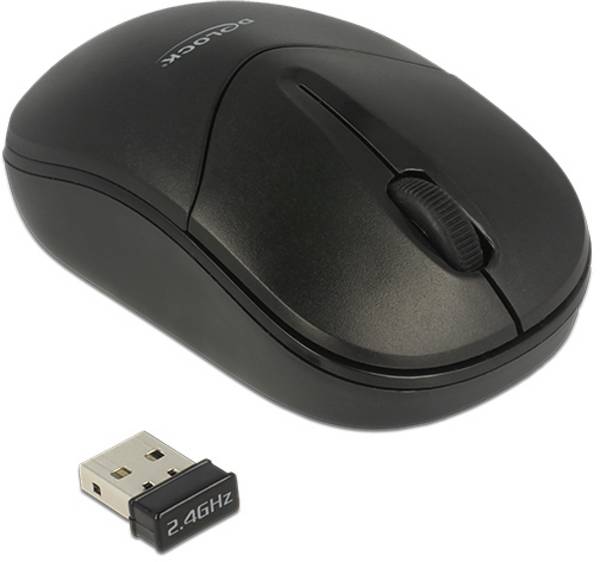Delock 12494  Maus USB   Optisch Schwarz 2 Tasten 1000 dpi