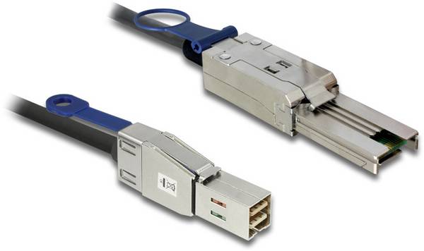 Delock Festplatten Anschlusskabel [1x Mini-SAS-Stecker (SFF-8644) - 1x Mini-SAS-Stecker (SFF-8088)] 2 m Schwarz